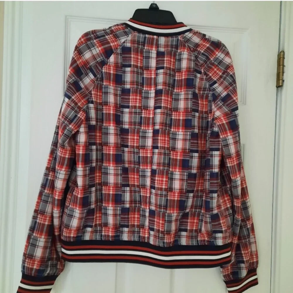 Tommy Hilfiger Cotton Patchwork Varsity Jacket Gold Buttons Size S